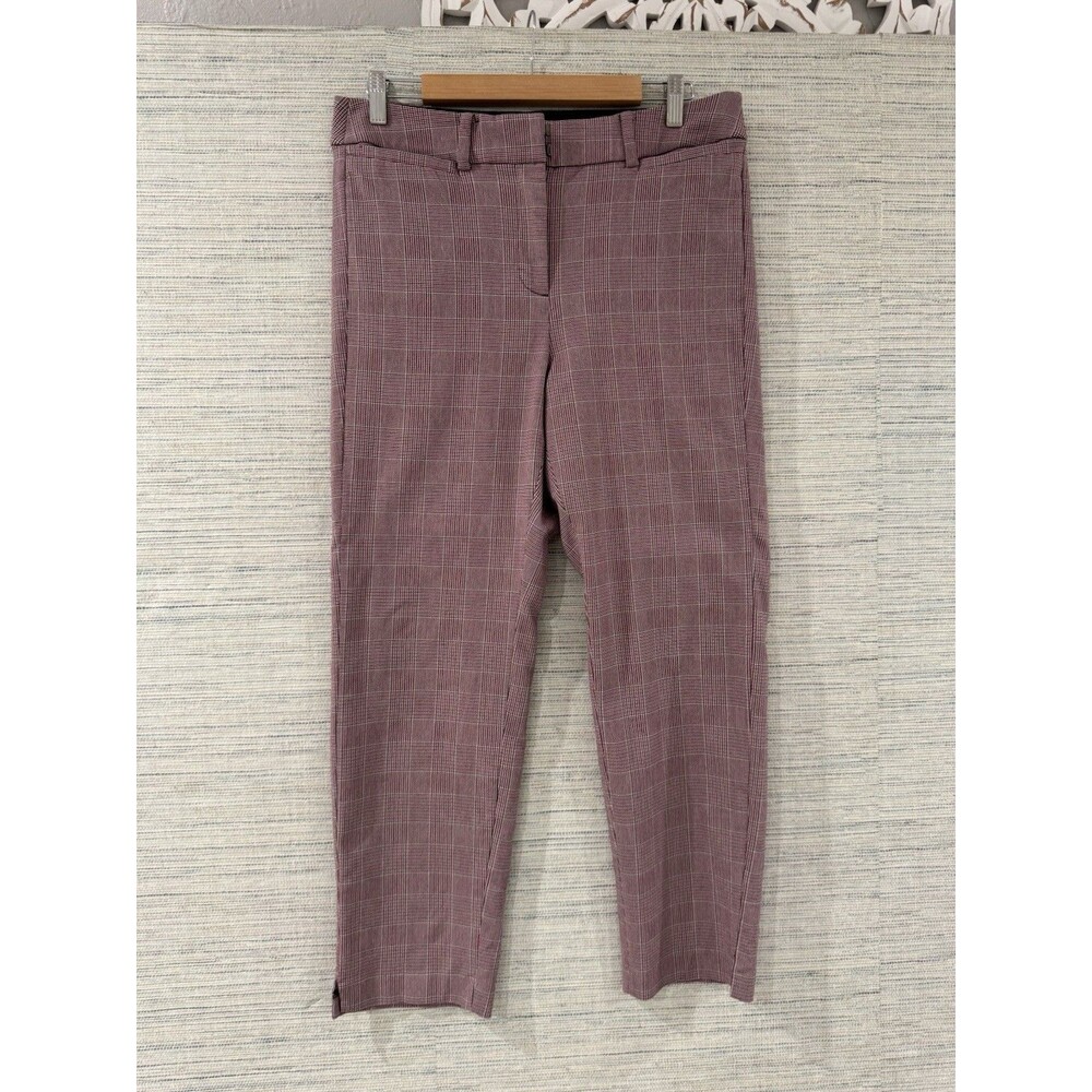 Lane Bryant Burgundy Plaid Straight Leg Trousers 14 | Fall Workwear